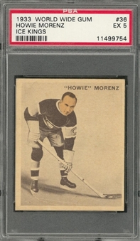 1933/34 V357 World Wide Gum "Ice Kings" #36 Howie Morenz – PSA EX 5
